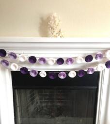 Paper Flower Garland - Wedding Nursery Decor Purple Lilac Wall Art Reception Backdrop - thumbnail 1