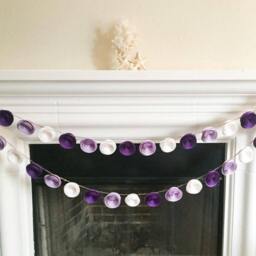Paper Flower Garland - Wedding Nursery Decor Purple Lilac Wall Art Reception Backdrop - thumbnail 3