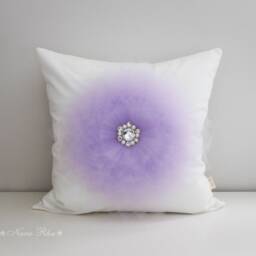 Grey Decorative Flower Pillow Cover - Floral Throw Case Nursery & Living Room Decor Boho Cushion Housewarming Gift - thumbnail 3