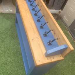 Painted Shoe Bench & Coat Rack Set Handmade Rustic Oak Shoe Bench Coat Rack Set Solid Wood Hallway Storage Oak Pine Walnut - thumbnail 3