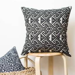 Ethnic Cushion Cover - Square Pillowcase, Decorative Pillows, Brocade Pillow, Vintage Pillow Cases - thumbnail 2