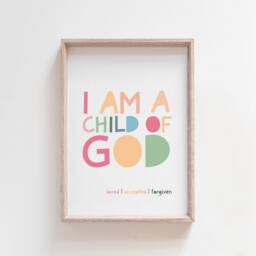 Set Of 3, I Am A Child God Print, Christian Wall Art, Girls Nursery Prints, Bedroom Decor, Playroom, Scripture Bible Verse, Rainbow - thumbnail 3