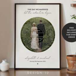 Love Song Lyric Print, Custom Wedding Gift, Anniversary Day For Wife, Husband, Personalised, Any Song, Framed Options #149 - thumbnail 3