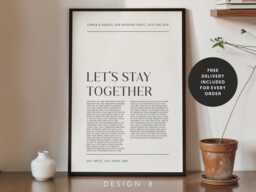 Love Song Lyric Print, Custom Wedding Gift, Anniversary Day For Wife, Husband, Personalised, Any Song, Framed Options #149 - thumbnail 1