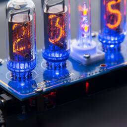 Nixie Tubes Clock In-14 Arduino Shield Gps Temp. Sensor Remote With Sockets For Boyfriend, Husband, Vintage, Glowing Clock, Gift, Steampunk - thumbnail 3