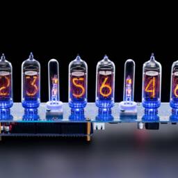 Nixie Tubes Clock In-14 Arduino Shield Gps Temp. Sensor Remote With Sockets For Boyfriend, Husband, Vintage, Glowing Clock, Gift, Steampunk - thumbnail 2
