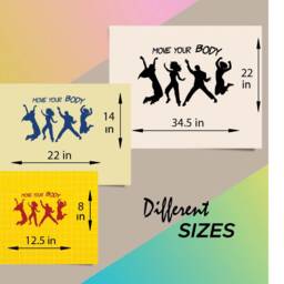 In-Style Decals Wall Vinyl Decal Art Sticker Move Your Body Words Dancing Girls Guys Dancers Team Party Lettering Mural Design 393 - thumbnail 2