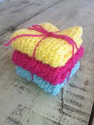 Crochet Dish Cloths, Cotton Dishcloth, Rag, Reusable Cloth Wipe, Face Cloth, Makeup Washcloth Set, Handmade