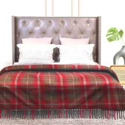 Dark Maple Tartan Wool Blanket Scottish Plaid Throw, Travel & Home - thumbnail 2