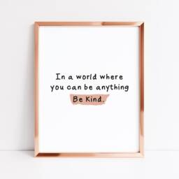 Be Kind Print Watercolour Motivational Bedroom Wall Art - Unframed - thumbnail 2