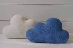 Teddy Boucle Cloud Pillow - Nursery Decor Kids Ivory Cushion Plush - thumbnail 1