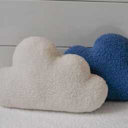 Teddy Boucle Cloud Pillow - Nursery Decor Kids Ivory Cushion Plush - thumbnail 3