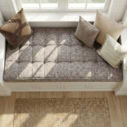Linen Window Seat Cushion, Indoor French Style Floor Nook Cushion - thumbnail 3