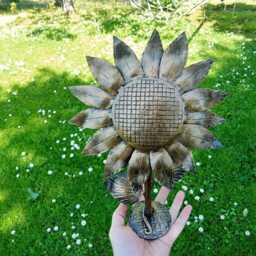 Sunflower Sculpture Metal 6Th Wedding Gift Blacksmith Sunflower Steel Rose Forged Iron Anniversary - thumbnail 2