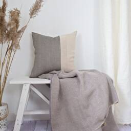 Linen Pillow Cover 18x18 Inches Color Block Pillowcase Different Sizes - thumbnail 2