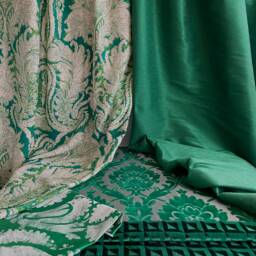 "Bohemian Emerald Green Pillow Cover Jane Hall Design Linen - 20""x 20" - thumbnail 3