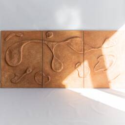 Wabi Sabi Wall Art, Organic Biomorphic Wall Sculpture Dimensional, Modern Large Art, Terracotta Sand Color Unique Artwork, Abstract Art - thumbnail 1