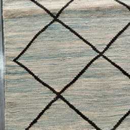 Nordic Runner Kilim Rug, Modern Artisan Scandinavian Afghan Turkish Abstract Art Wool Rug 187x66 cm - thumbnail 4