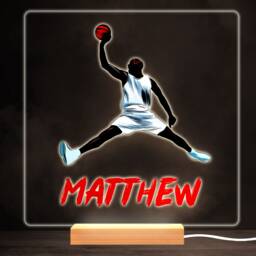 Basketball Sport Man Colourful Square Personalised Gift Led Lamp Night Light - Bedroom