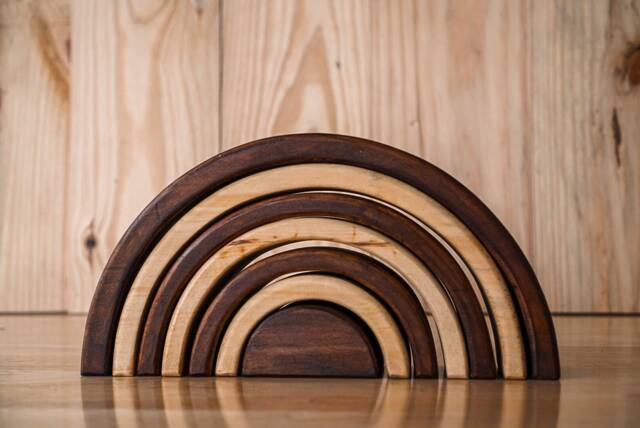 Rainbow Stacker 7 Pieces Natural Brown - image 1