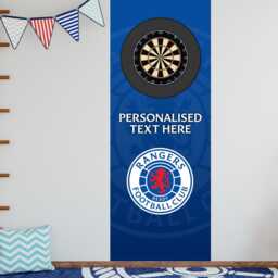Rangers Fc Wall Sticker - Dart Board Backdrop With Personalised Text Art - thumbnail 3