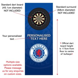 Rangers Fc Wall Sticker - Dart Board Backdrop With Personalised Text Art - thumbnail 2