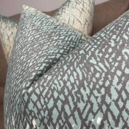 Decorative Cushion Cover, Pillow Throw - Double Sided /Duck Egg Parchment Scion Uzuri Fabric Wabi Sabi Abstract Geometric - thumbnail 2