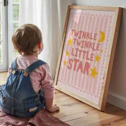 Twinkle Little Star Print, Girls Nursery Prints, Gifts For Kids, Wall Art, Toddler Bedroom Decor - thumbnail 3
