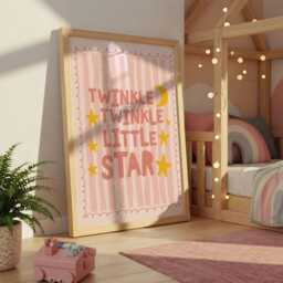 Twinkle Little Star Print, Girls Nursery Prints, Gifts For Kids, Wall Art, Toddler Bedroom Decor - thumbnail 2