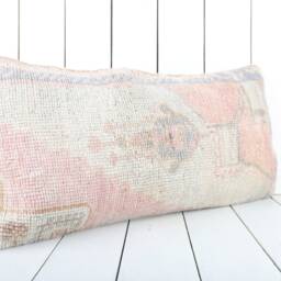 Vintage Turkish Kilim Lumbar Pillow Cover 12x24 Inch, Handmade - thumbnail 2