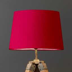 Cerise Pink Cotton Empire Lampshade, French Drum Shade