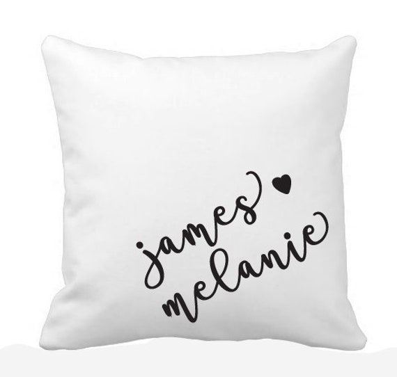 Adorable Couples Names Pillow With Heart - Perfect For Valentines, Boyfriend/Girlfriend, Weddings, Engagements, Anniversary Or Bridal Shower - image 1