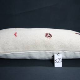 "Kilim Pillow, Wool Kilim Cousin From Anatolia , 12""x24" - thumbnail 3