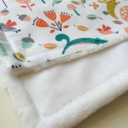Woodland Baby Blanket, Baby Blanket Girl, Girl Gift, Boy Shower Gift - thumbnail 3