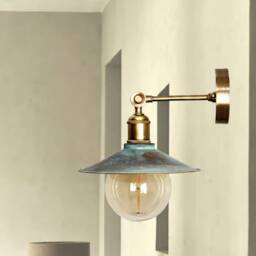 Green Patina Brass Wall Sconce Vintage Lights Outdoor Light Fixture Porch Sconce Lighting - thumbnail 4