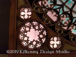 Rose Window Cathedral Stained Glass Led Light Box Frame, Ambient Lighting Bedroom Decor, Francophile Gift, 5Th Anniversary Gift For Wife