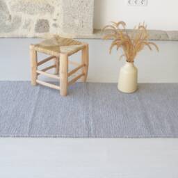 Medium Handwoven Gray Cotton Rug, Bathroom Kitchen Bedroom Bath Bohemian Decor, Gift For Mom, Scandinavian Rug - thumbnail 2