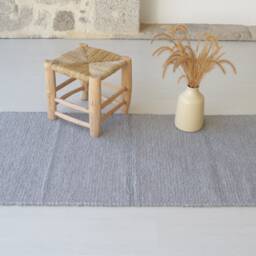 Medium Handwoven Gray Cotton Rug, Bathroom Kitchen Bedroom Bath Bohemian Decor, Gift For Mom, Scandinavian Rug - thumbnail 3