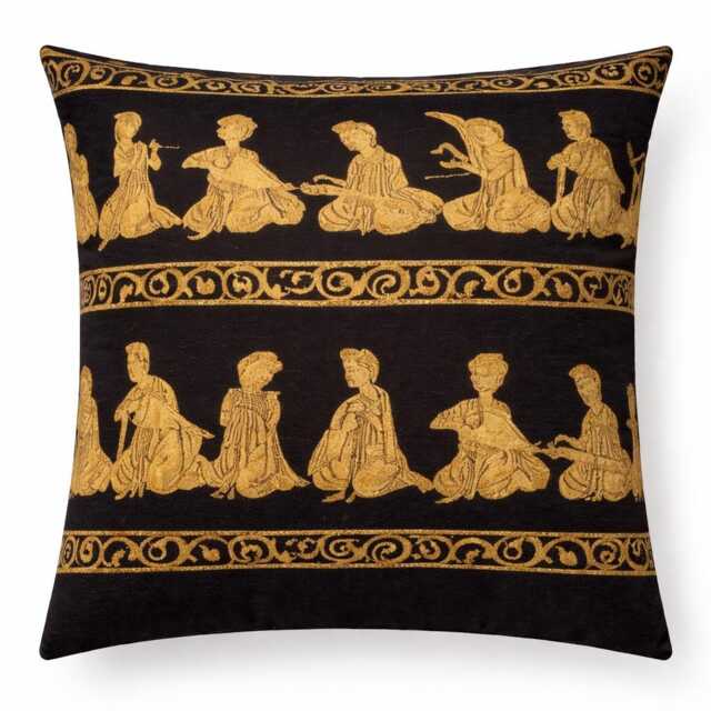 Black & Gold Asian Inspired Throw Pillow Cover - Luxury Oriental Accent Cushion Global Glam Living Room Decor Statement Sofa - image 1