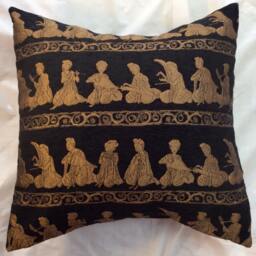 Black & Gold Asian Inspired Throw Pillow Cover - Luxury Oriental Accent Cushion Global Glam Living Room Decor Statement Sofa - thumbnail 2