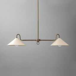 Brass Chandelier Lighting Mid Century Modern Ceiling Light - thumbnail 1