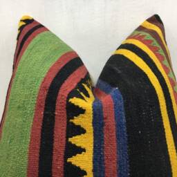 Vintage Kilim Pillow Cover, Handwoven Turkish Accent, 20x20 - thumbnail 2