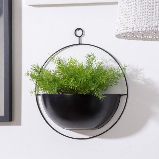 Wall-Mounted Iron Planter Round/Hanging Light-Weight Metal Handmade Decor Gift For Plant Lovers - image 1