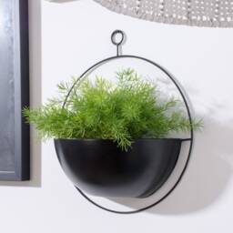 Wall-Mounted Iron Planter Round/Hanging Light-Weight Metal Handmade Decor Gift For Plant Lovers - thumbnail 2