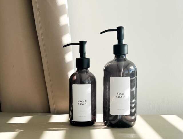 Smoked Glass Soap Dispenser - Kitchen Bathroom Pump Bottle - 250Ml 500Ml Brass Black - image 1