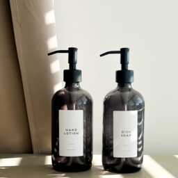 Smoked Glass Soap Dispenser - Kitchen Bathroom Pump Bottle - 250Ml 500Ml Brass Black - thumbnail 3