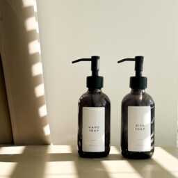 Smoked Glass Soap Dispenser - Kitchen Bathroom Pump Bottle - 250Ml 500Ml Brass Black - thumbnail 4