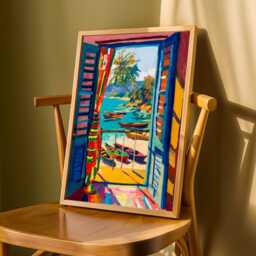 Henri Matisse Inspired Coastal Print Tropical Window Scene - Poster Only - thumbnail 3