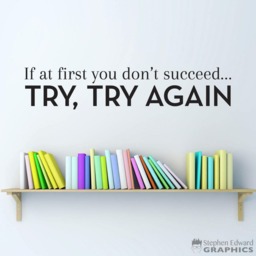 Inspirational Quote Wall Decal Try Again Vinyl Art - thumbnail 2