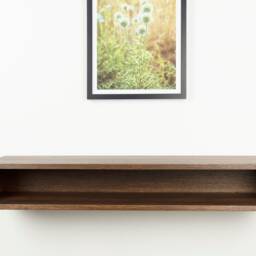 Solid Oak Floating Console Table Wall Mounted Entryway Hallway Table - thumbnail 2
